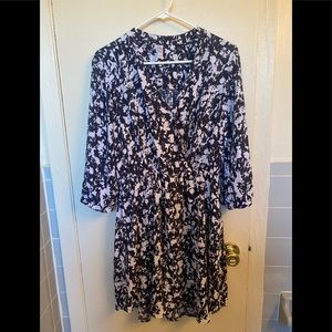 Black and white wrap style dress